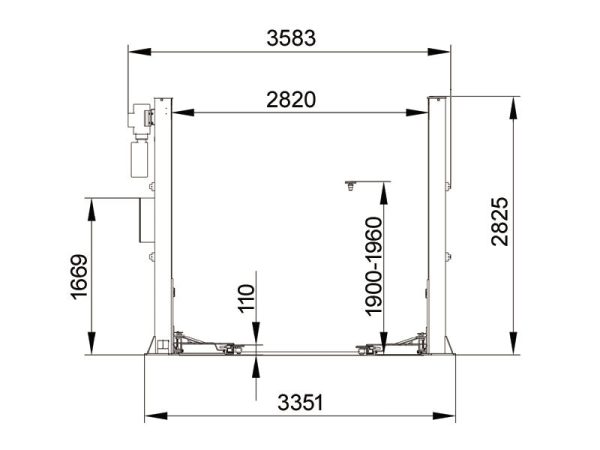 2-Post car lift - Hydraulic - 4000kg - Basic line (JA4000T) - Image 10