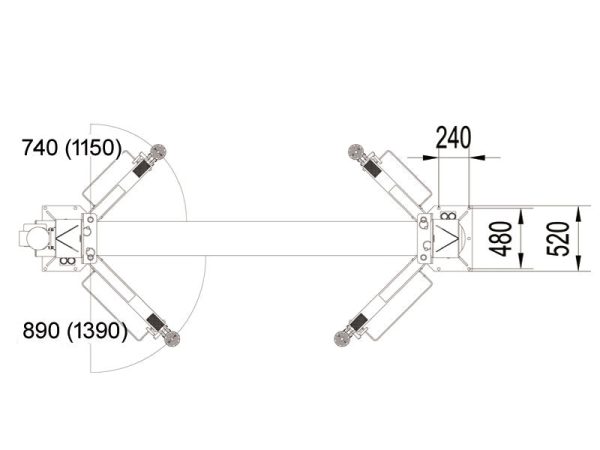 2-Post car lift - Hydraulic - 4000kg - Basic line (JA4000T) - Image 11