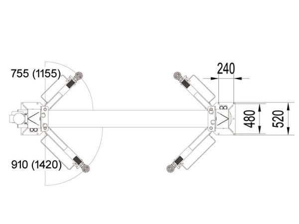 2-Post car lift - Hydraulic - 4200kg. - Basic line (JA4200T-C) - Image 9