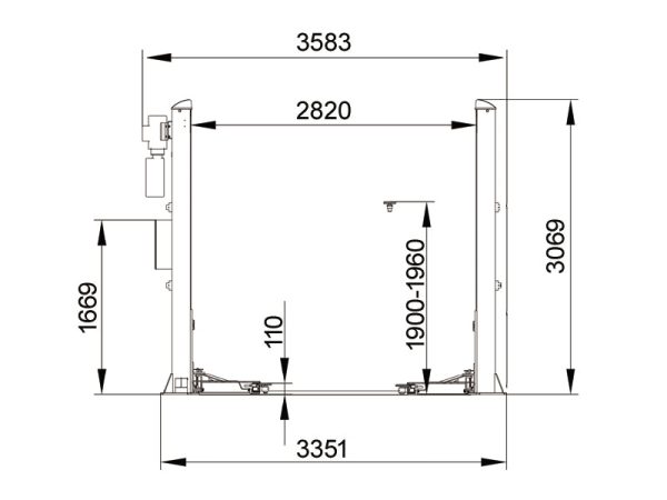 2-Post car lift - Hydraulic - 4200kg. - Basic line (JA4200T-C) - Image 8