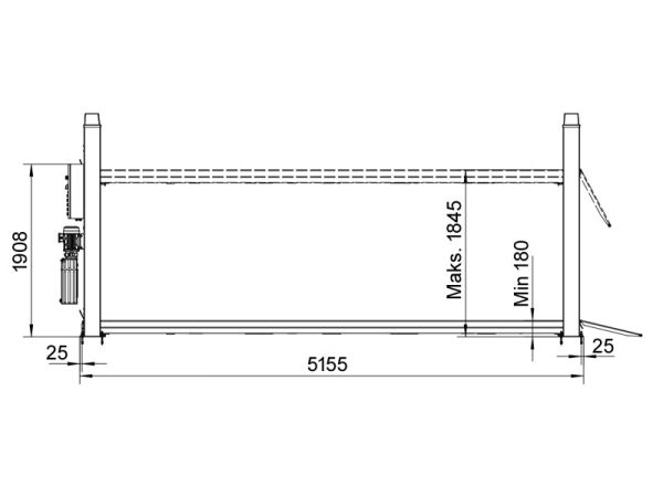 4 Post car lift - hydraulic - 4000kg - Basic line (JA4000F) - Image 10