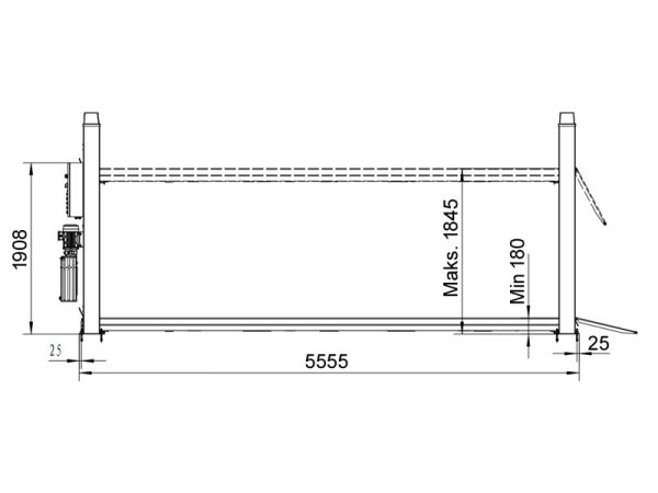 4 Post car lift - hydraulic - 5500kg - Basic line (JA5500F) - Image 10