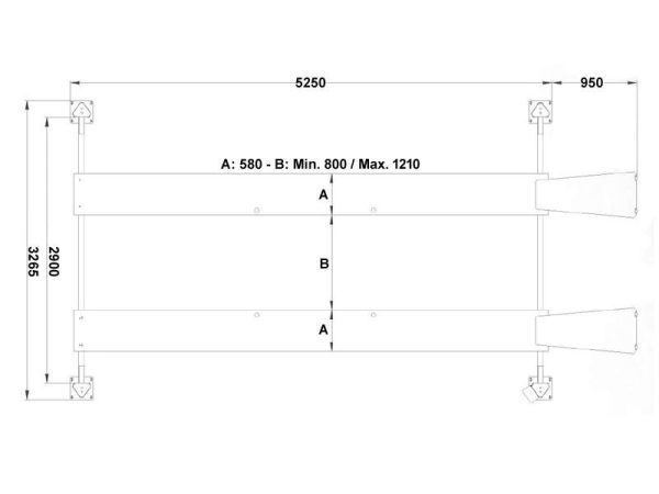 4 Post car lift - hydraulic - 5000kg - Euro line (JA5000F-E) - Image 5