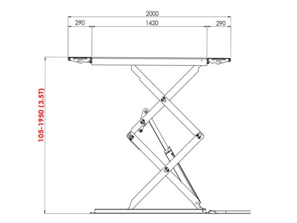 Scissor car lift - Low profile / Floor mounted - 3500 kg. - Euro line (JA3500S-E) - Image 8