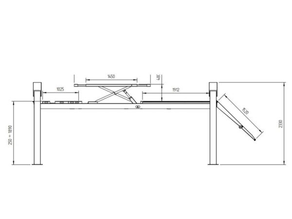 4 Post car lift - hydraulic - 5000kg - Euro line (JA5001F-E) - Image 4