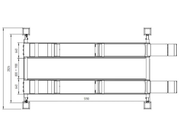 4 Post car lift - hydraulic - 5000kg - Euro line (JA5001F-E) - Image 5